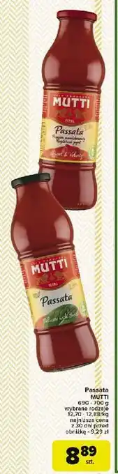 Carrefour Passata pomidorowa z bazylią Mutti oferta