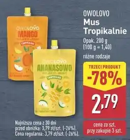 ALDI Mus jabłko-ananas Owolovo oferta