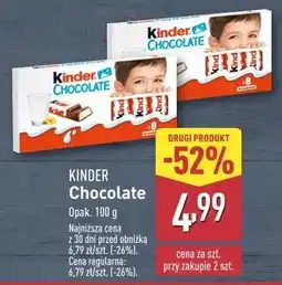 ALDI Batoniki z mlecznej czekolady nadzieniem mlecznym Kinder Chocolate oferta
