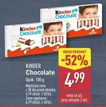 ALDI Batoniki z mlecznej czekolady nadzieniem mlecznym Kinder Chocolate oferta