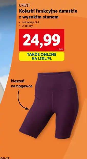 Lidl Kolarki funkcyjne damskie Crivit oferta