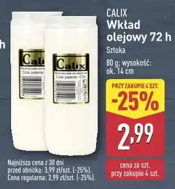 ALDI Wkład olejowy do znicza 72 h 220 g Calix oferta