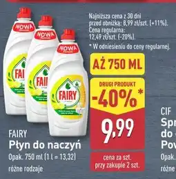 ALDI Płyn do mycia naczyń lemon Fairy oferta