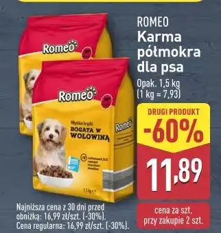 ALDI Karma dla psa z wołowiną i warzywami Romeo (Karma) oferta