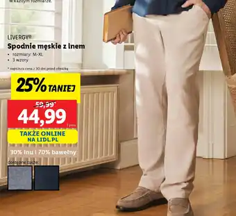 Lidl Spodnie męskie z lnem Livergy oferta