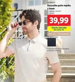 Lidl Koszulka polo męska z lnem Livergy oferta