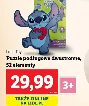 Lidl Puzzle podłogowe dwustronne Luna Toys oferta