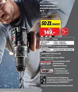 Lidl Parkside performance Akumulatorowa wiertarkowkrętarka 20V oferta