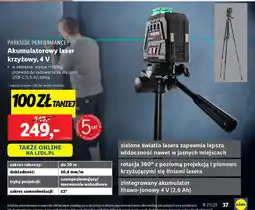 Lidl Akumulatorowy laser krzyżowy Parkside Performance oferta