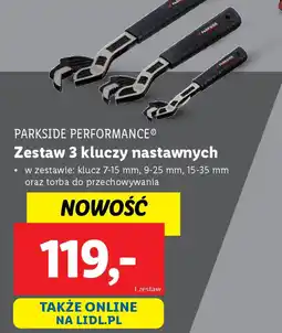 Lidl Zestaw 3 kluczy nastawnych Parkside Performance oferta