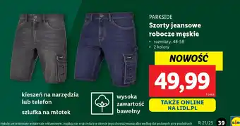 Lidl Szorty jeansowe robocze męskie Parkside oferta