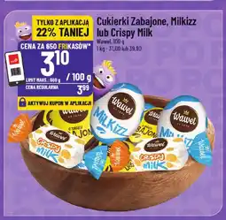 Polomarket Cukierki Zabajone, Milkizz lub Crispy Milk 100g Wawel oferta