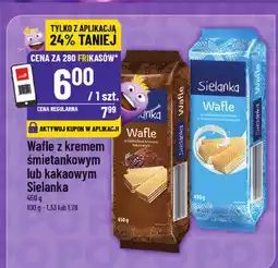 Polomarket Wafle z kremem śmietankowym lub kakaowym Sielanka 450g oferta