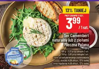 Polomarket Ser camembert naturalny lub z ziołami Mleczna Polana 120g oferta