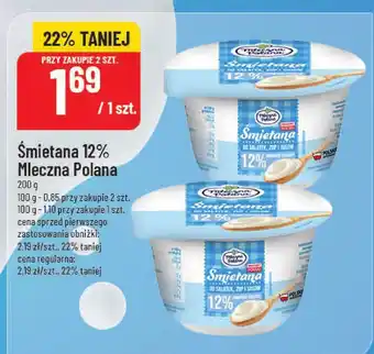 Polomarket Śmietana 12% Mleczna Polana 200g oferta