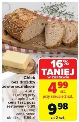 Carrefour Chleb bez drożdży ze słonecznikiem Carrefour oferta