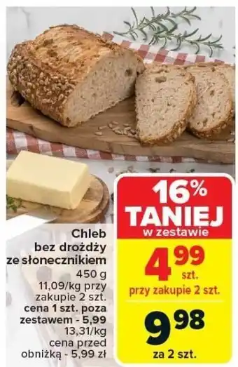 Carrefour Chleb bez drożdży ze słonecznikiem Carrefour oferta