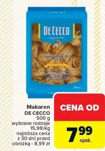Carrefour Market Makaron DE CECCO 500g oferta