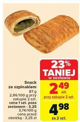 Carrefour Snack ze szpinakiem Carrefour oferta