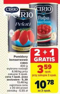 Carrefour Market Pomidory konserwowe CIRIO 400g oferta