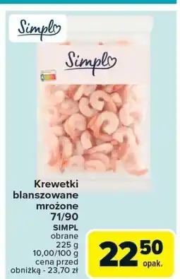 Carrefour Krewetki blanszowane mrożone SIMPL 225g oferta