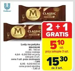 Carrefour Market Lody na patyku Magnum 85-110ml oferta