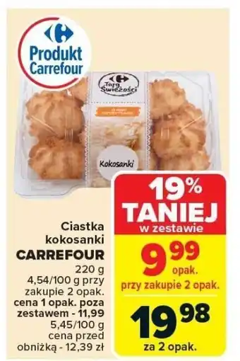 Carrefour Market Ciastka kokosanki Carrefour 220g oferta
