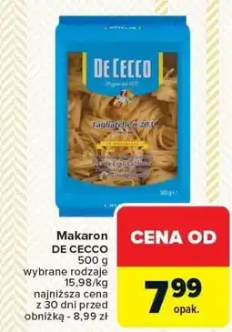 Carrefour Makaron DE CECCO 500g oferta