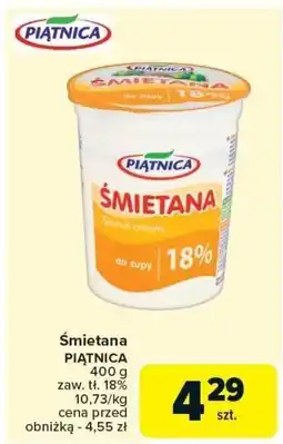 Carrefour Market Śmietana PIĄTNICA 400g oferta
