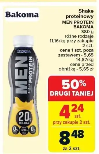 Carrefour Market Shake proteinowy MEN PROTEIN BAKOMA 380g oferta