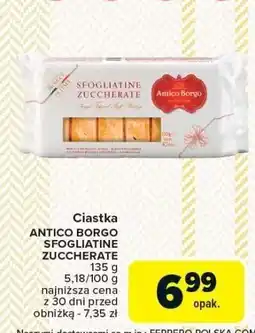 Carrefour Ciastka Sfogliatine Zuccherate 135g Antico Borgo oferta