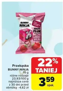 Carrefour Market Przekąska BUNNY NINJA jabłko malina 15g oferta