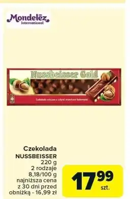 Carrefour Market Czekolada NUSSBEISSER 220g oferta