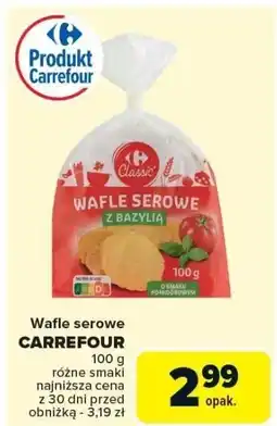 Carrefour Market Wafle serowe CARREFOUR 100g oferta