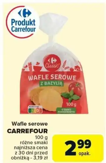 Carrefour Market Wafle serowe CARREFOUR 100g oferta
