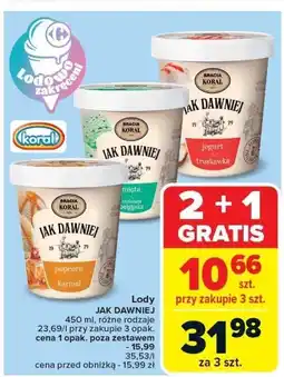 Carrefour Market Lody JAK DAWNIEJ mięta belgijska 450ml Bracia Koral oferta