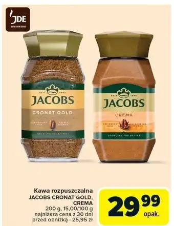 Carrefour Market Kawa rozpuszczalna JACOBS CREMA 200g oferta