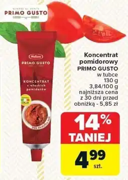 Carrefour Market Koncentrat pomidorowy Primo Gusto w tubce 130g oferta