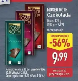 ALDI Czekolada z solą morską Moser roth oferta