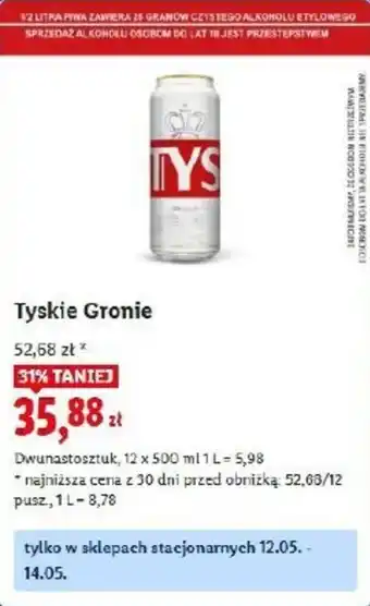 Lidl Tyskie Gronie oferta