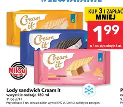 Lewiatan Lody sandwich Cream it wszystkie rodzaje 180 ml oferta