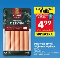 Lewiatan Parówki z szynki Wyborne Wędliny 250g oferta