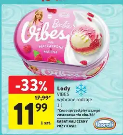 Intermarche Lody Vibes mascarpone malina 1l Koral oferta