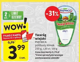 Intermarche Twaróg wiejski półtłusty klienk 250g PIĄTNICA oferta