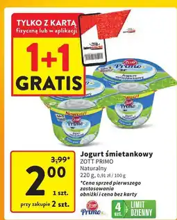 Intermarche Jogurt śmietankowy Zott Primo 220g oferta