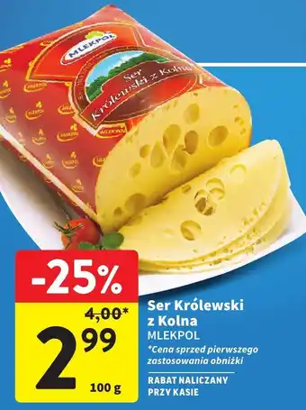 Intermarche Ser Królewski z Kolna Mlekpol 100g oferta