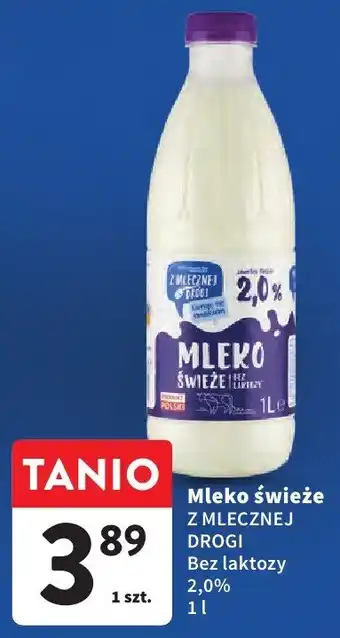 Intermarche Mleko świeże bez laktozy 2% 1l Z Mlecznej Drogi oferta