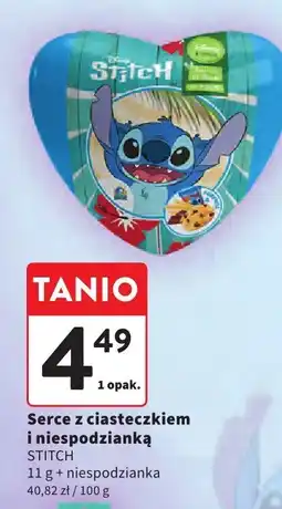 Intermarche Ciasteczka Serce z ciasteczkiem i niespodzianką STITCH 11g oferta