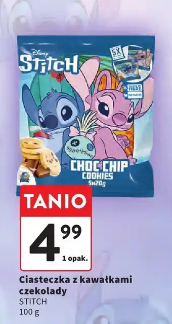 Intermarche Ciasteczka Ciasteczka z kawałkami czekolady STITCH 100g oferta