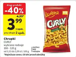 Intermarche Chrupki LORENZ Curly 100-120 g oferta